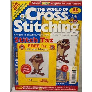 The World Of Cross Stitching Magazine Issue 36 September 2000 W\ Taz Kit & Mount